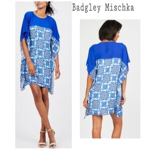 Badgley Mischka two tone draped dress. Sz Med